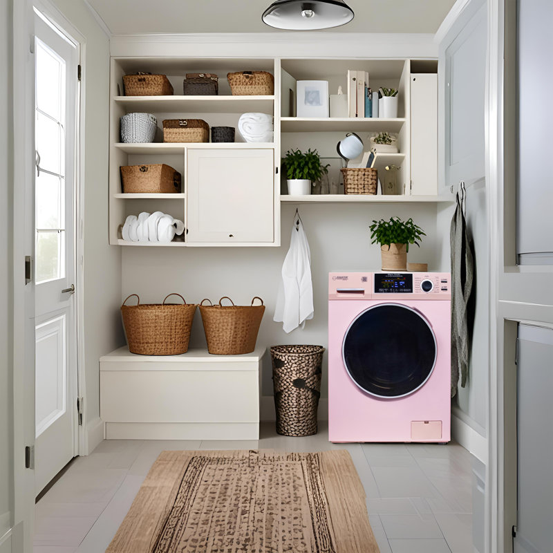 Equator All-in-One Washer Dryer VENTLESS/VENTED PET cycle 1.62cf/15lbs 110V , Pink