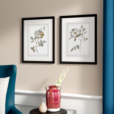 Neutral Rose I '- ensemble de 2 reproductions d'art sur papier encadré