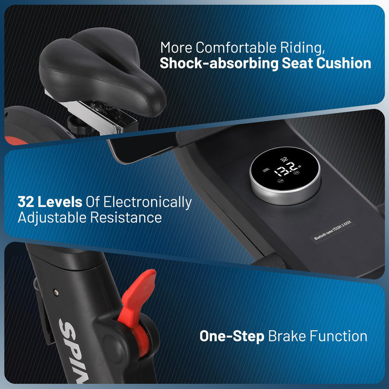 Vélo d'exercice arrière magnétique avec support pour téléphone et siège confortable pour la maison