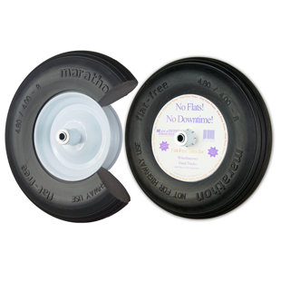 Pneu brouette plat plat 16" à bord nervuré