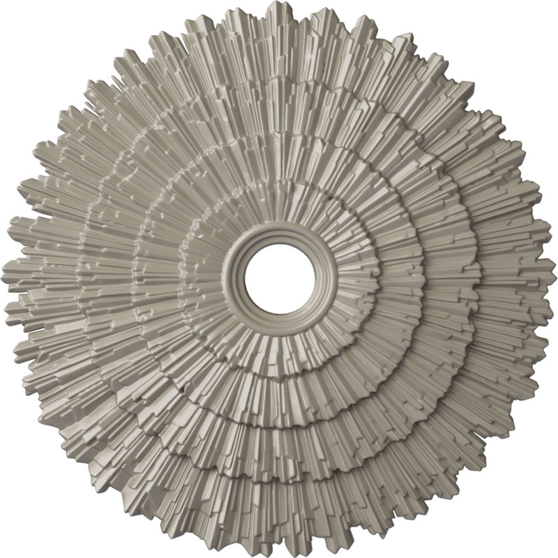 Médaillon de plafond Endurathane Logan, 24 1/4 po de diamètre x 3 7/8 po x P 2 po (pour auvents jusqu'à 6 1/8 po), finition craquelée d'hamamélis peinte à la main