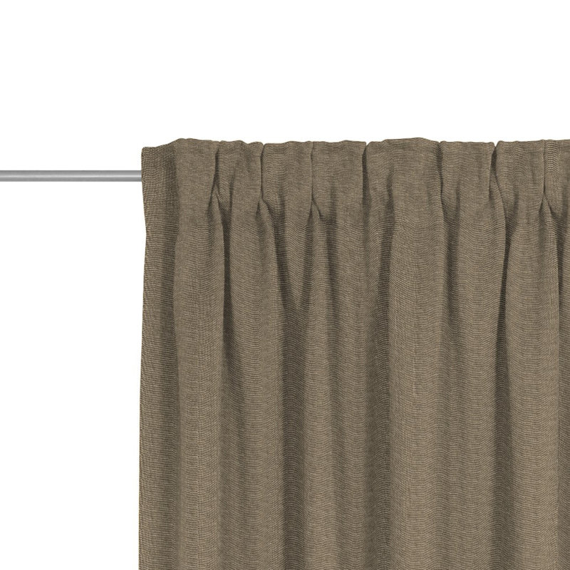Quaniece Semi Sheer Single Curtain Panel, 245cm H x 135cm W, Brown melange