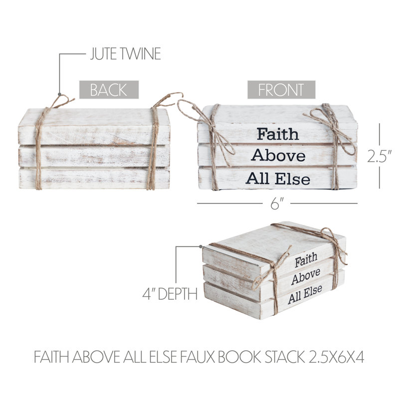 Pile de livres Faith Above All par-dessus tout 2,5 po x 6 po x 4 po