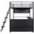 Space Metal Loft Bed With Led, Desk, And 4 Shelf Storage Choices - Black Full Versatile-104868842