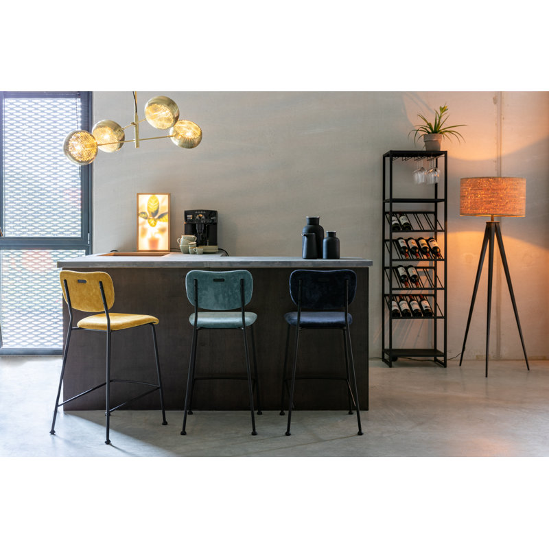 Benson Bar Stool, Counter Stool (25” Seat Height), Dark Blue