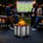 TATAANTY 28 Inch Stainless Steel Smokeless Fire Pit , with Grill Rack & Support Stand, for Patio Backyard Bonfire BBQ-129184084
