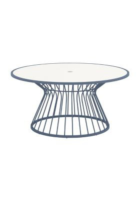 Kali 60 inch Round Dining Umbrella Table, 28" H x 60" W x 60" D, Blue