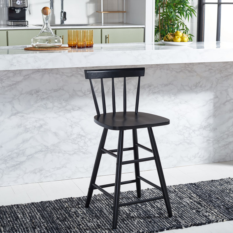 Bismarck Tally Wood Counter Stool, Black