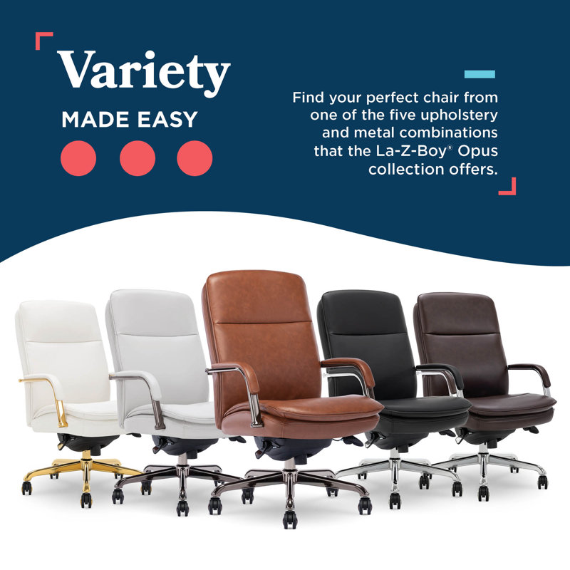 Opus Leather Swivel Executive Office Chair, Cognac, Graphite
