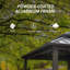 Pavillon de jardin grillagé 8 pi x 6 pi, cadre en métal pour barbecue en aluminium pour l'extérieur avec tablettes de service, pavillon de jardin permanent à toit double pour terrasse et jardin (brun)-123826932