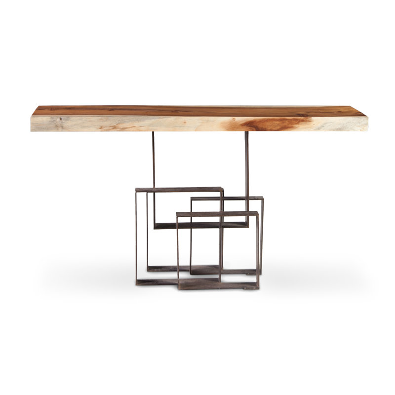 Acacia Solid Wood and Rusted Metal 60" Console Table