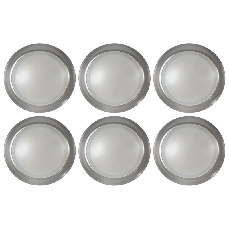 Plafonnier encastré à DEL 6 lumières Vilkoski, Nickel brossé, H 1,28 po x l 7,4 po x P 7,4 po, 5000