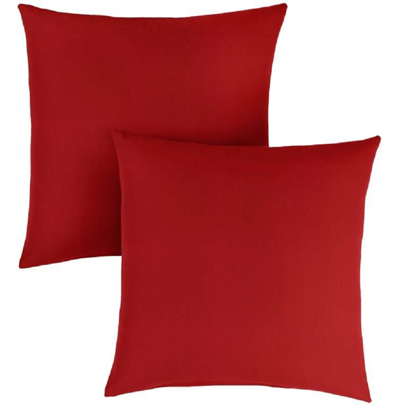 Ensemble de 2 coussins Sunbrella, Sunbrella - toile rouge Jockey, 16 in H x 16 in W x 6 in D