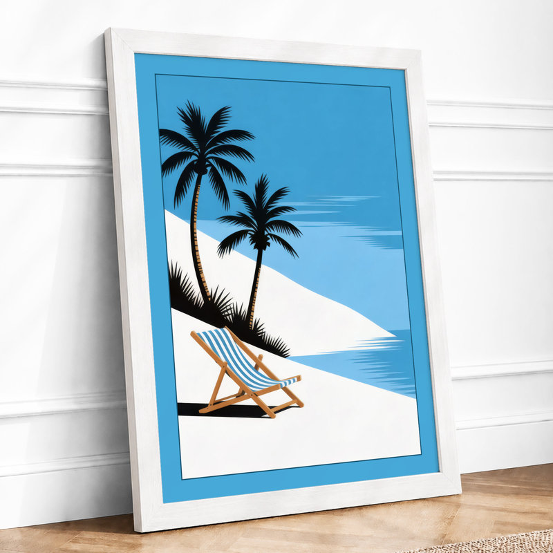 Dune Retreat Coastal - Framed Print, A2 - 59.4 x 42.0 cm, White