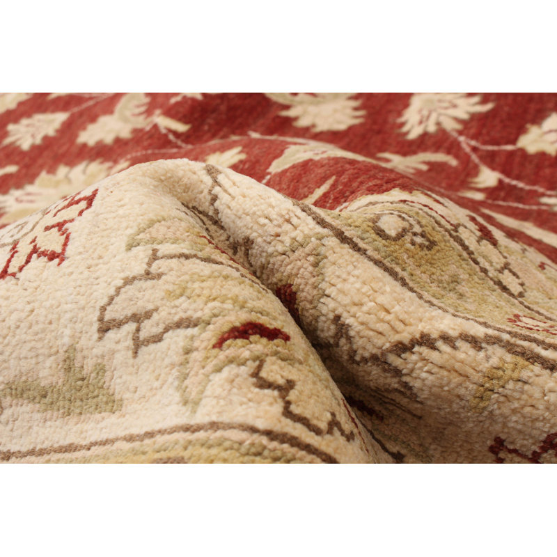 Tapis rouge foncé Peshawar Oushak 5 pi 8 po x 7 pi 9 po