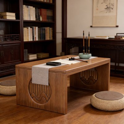 Solid Wood Folding Floor Table - Portable Japanese Style Coffee Table For Meditation, Tea Ceremony, And Small Space Living, No Assembly Required