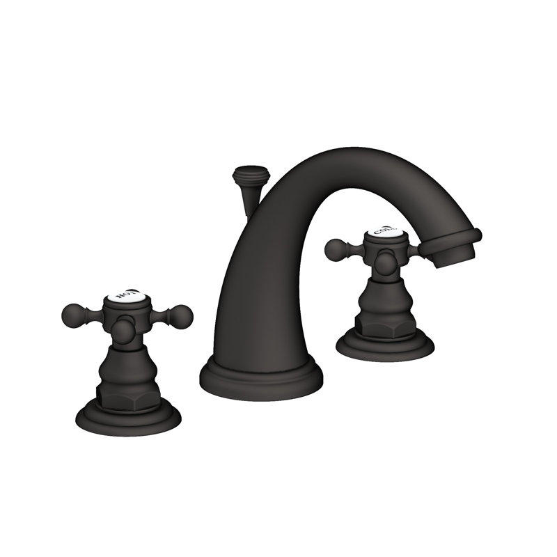 Alveston Widespread Bathroom Faucet with Drain Assembly, Flat Black