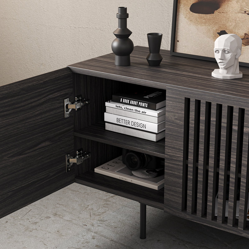 Ranen Unfinished TV Stand for TVs up to 60", Dark Gray