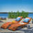 Judner 72" Long Acacia Foldable Single Chaise Lounger