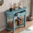 Retro Console Table With Curved Design, Smooth Glaze, 2 Drawers And Metal Handles-1385624863