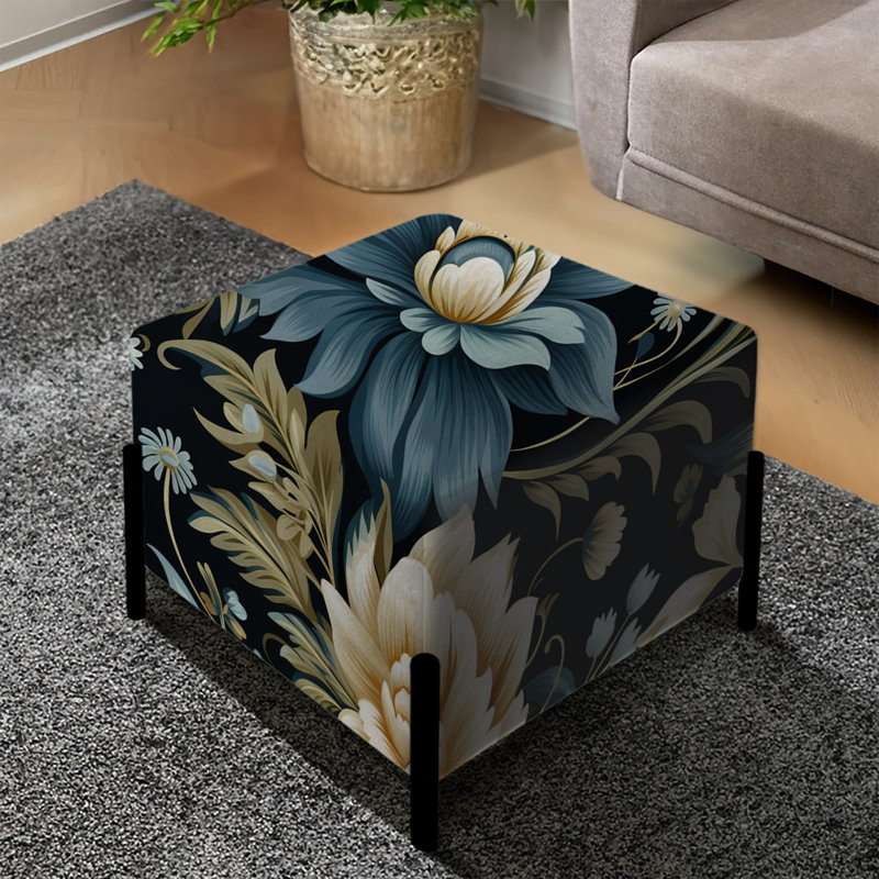 Tribal Green Damask Accents I - Repose-pieds carré damassé