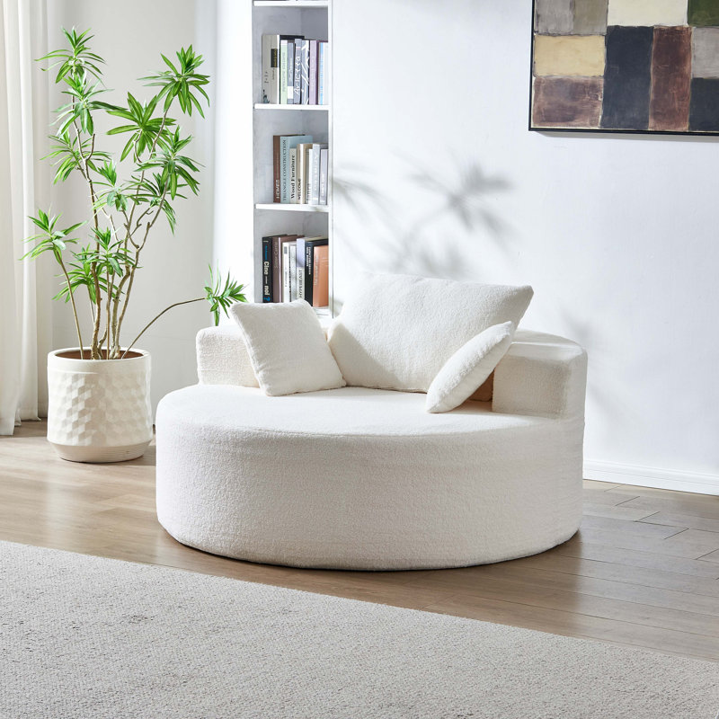 Chaise ronde Teddy Plush, Beige