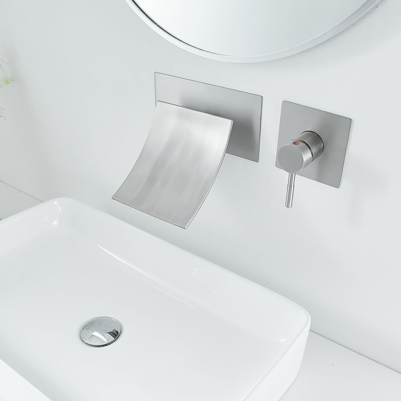 Wall Mounted Optional Single-handle Bathroom Faucet, Brushed Nickel