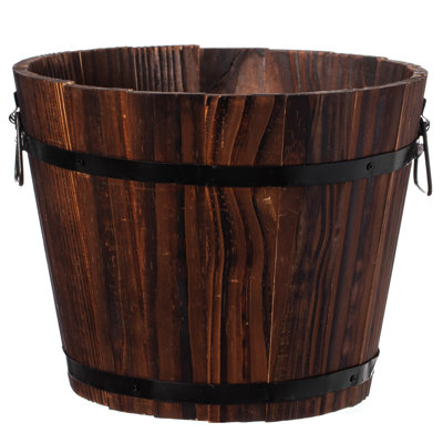 Eugenia Handmade Wood Barrel Planter