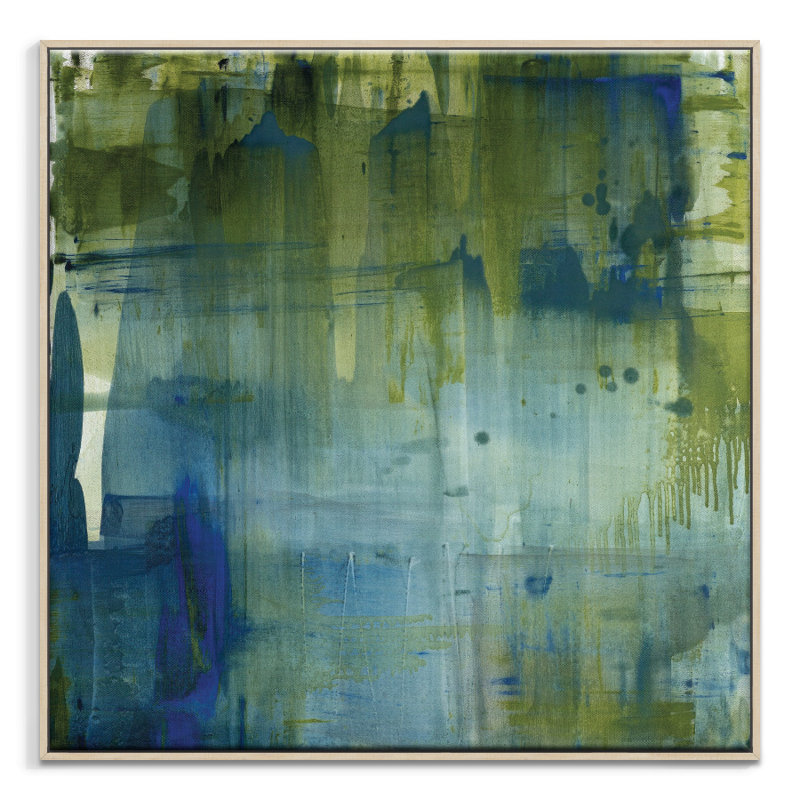 Plantation by Sally Adams - Painting on Canvas, 76cm H x 76cm W, Black Floater Frame