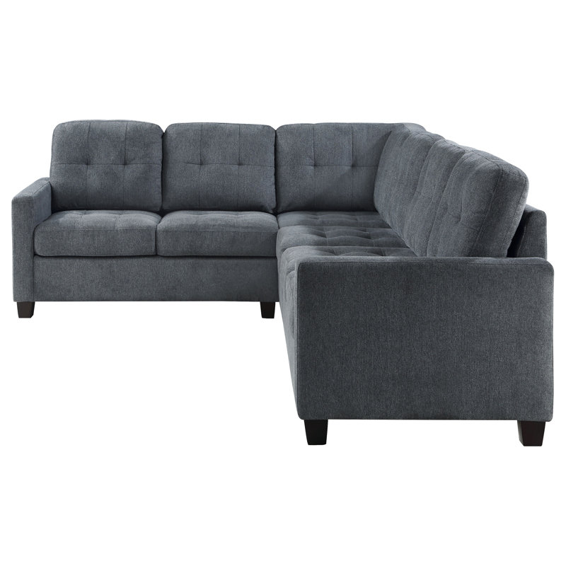 Artisanat de qualité supérieure - Canapé modulaire rembourré 4 pièces Tereza gris acier, Tissu gris