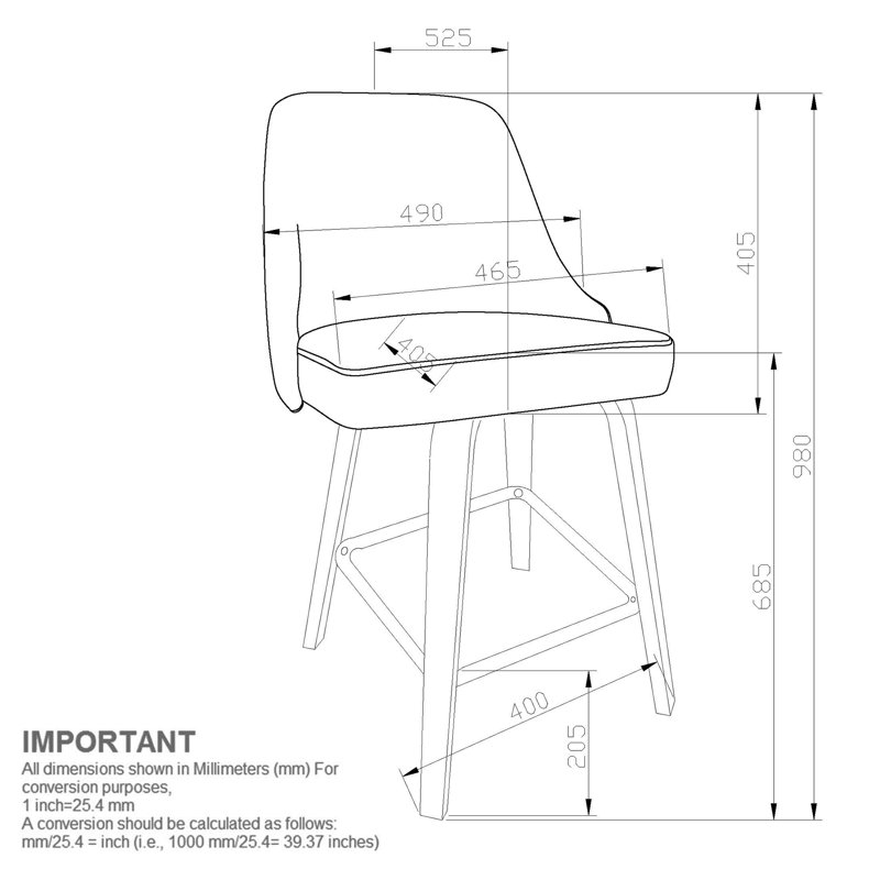 Tabouret de bar 26 po Bowersville, Charbon/Noir