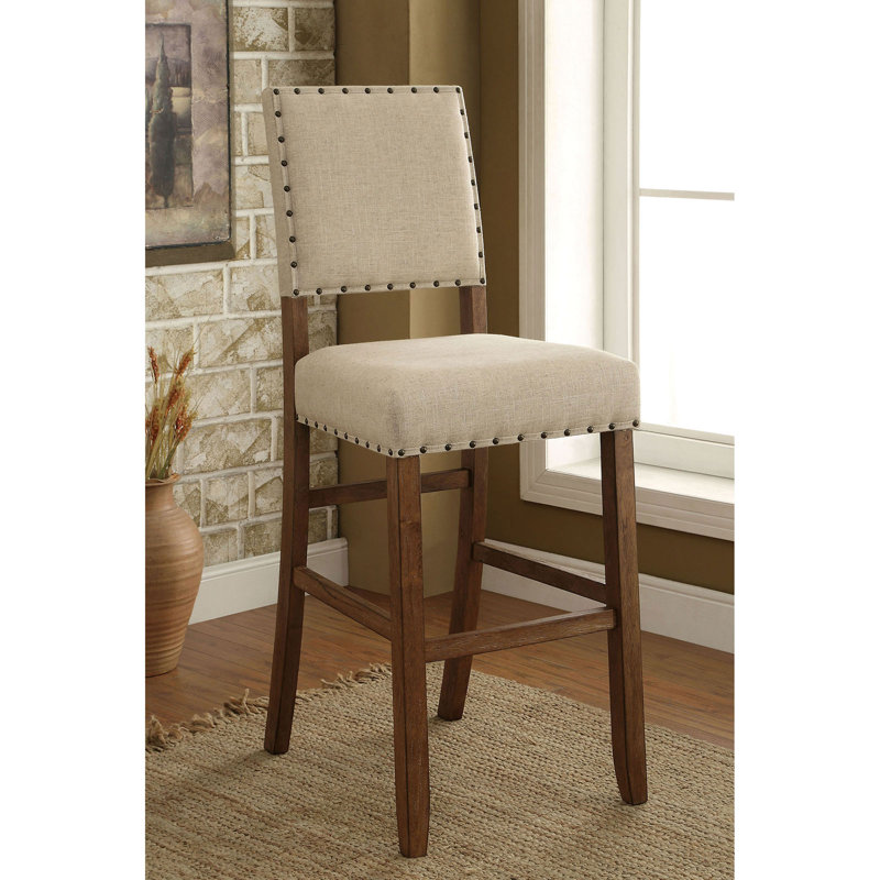 Gariner Upholstered Counter Stool, Oak, Bar Stool (30.25” Seat Height)