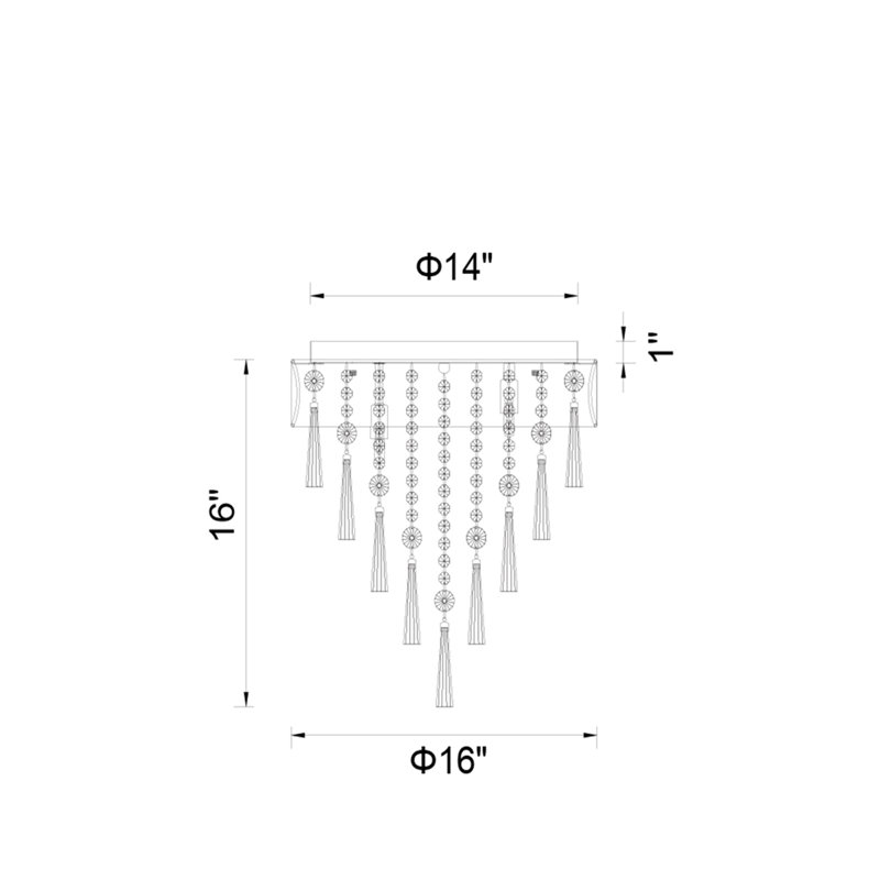 Plafonnier encastré cylindrique 4 lumières 16 po avec abat-jour noir ou blanc cassé et finition chromée - Compatible G9 DEL - Idéal pour la chambre à coucher, le couloir, le vestibule