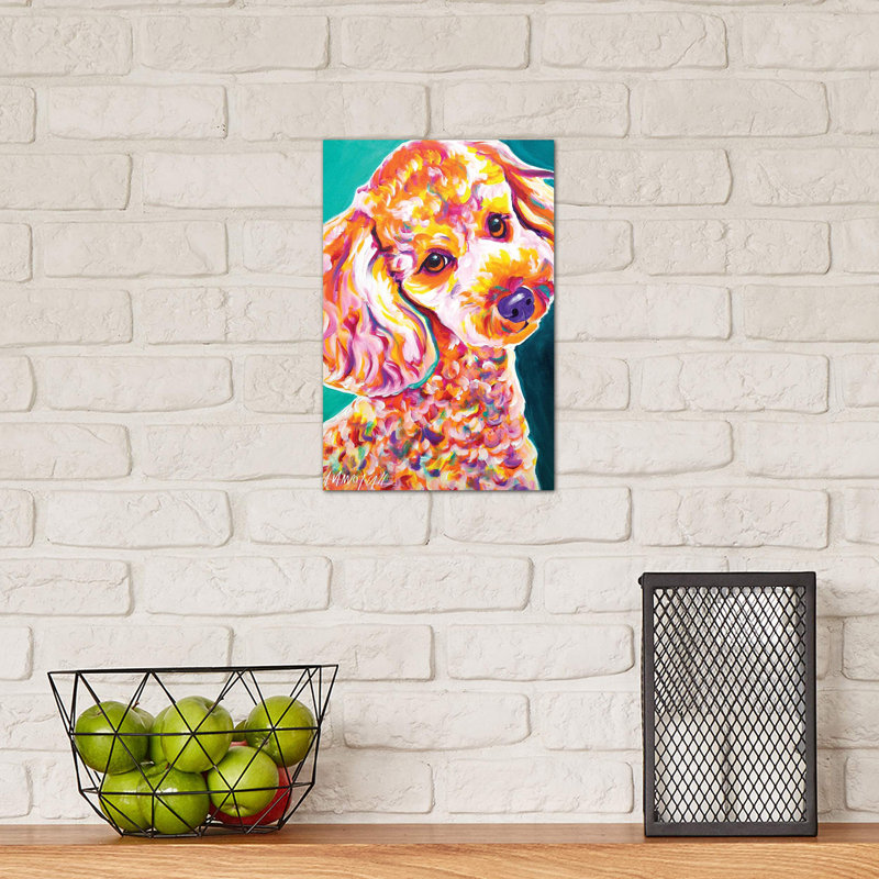 Curly The Poodle by DawgArt - Print on Canvas, No Frame, 152.5 cm H x 101.5 cm W x 3.175 cm D