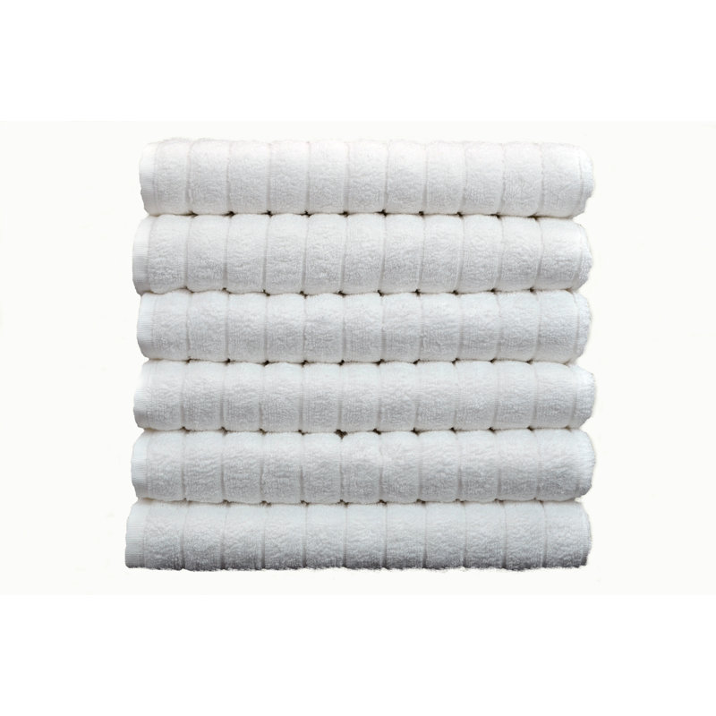 Fralick 6 Piece %100 Turkish Cotton Washcloth Set 13" x 13", White
