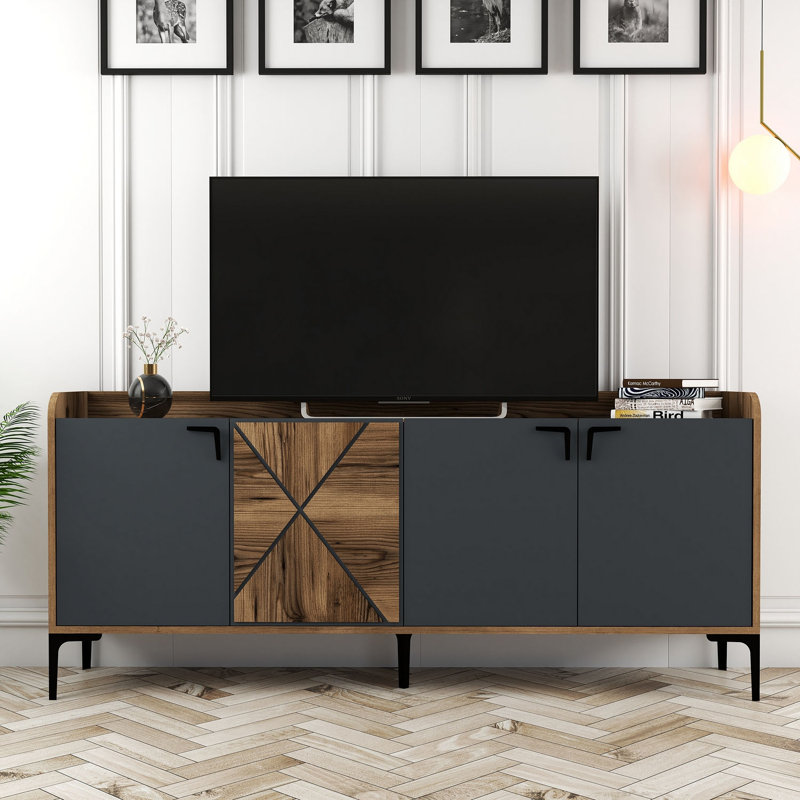 Enela 180cm Console Table, Walnut, Anthracite