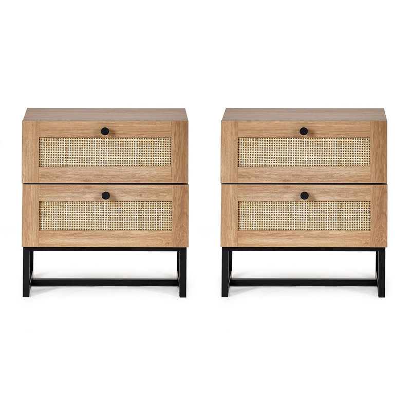 Gennaro 50cm W Bedside Table, Brown