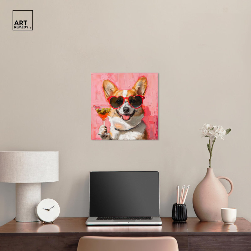 «Sunbeam Pup Canvas» par Art Remedy, H 16 po x l 16 po x P 1,5 po, Toile tendue