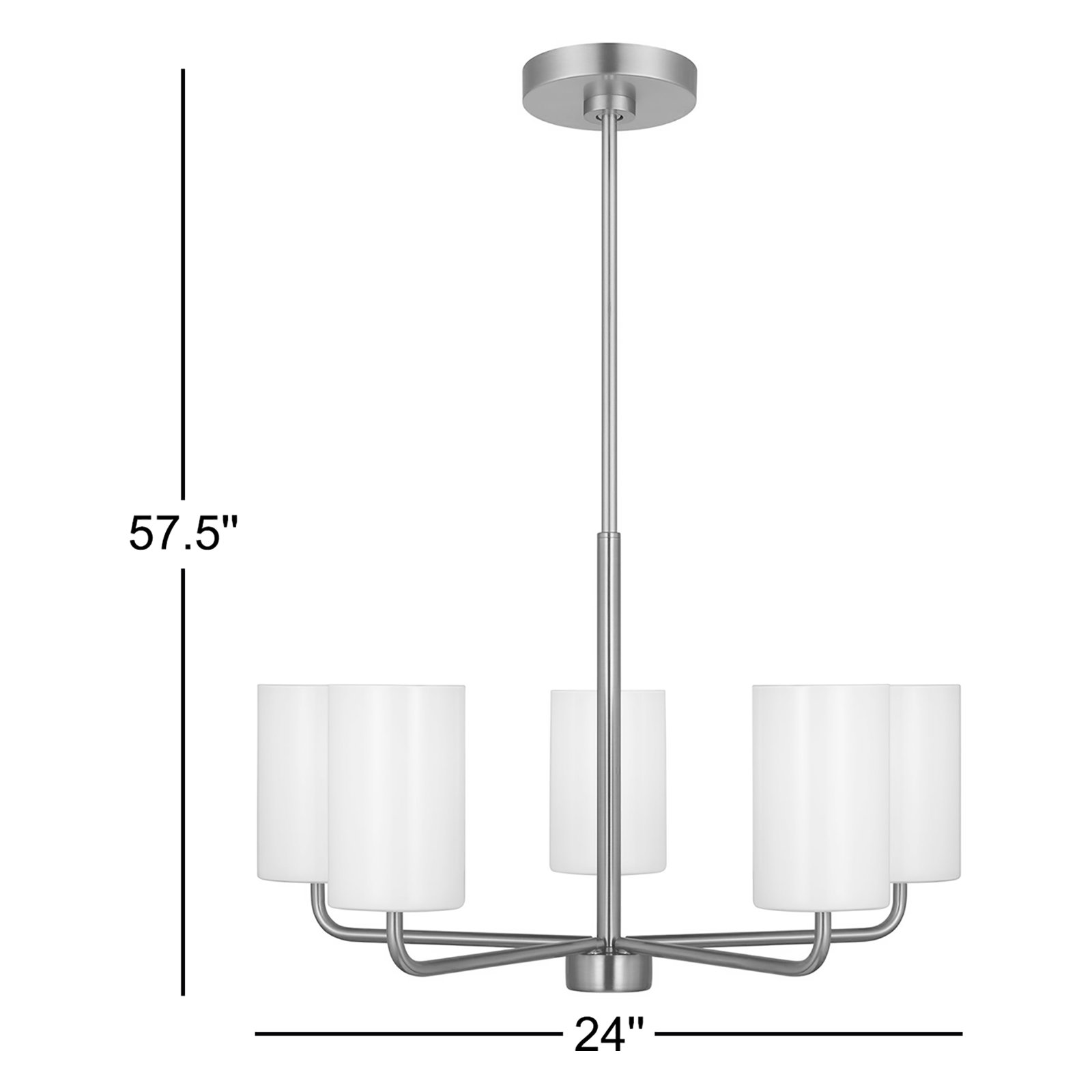 5 - Light Dimmable Shaded / Spider Chandelier, Matte Black, No