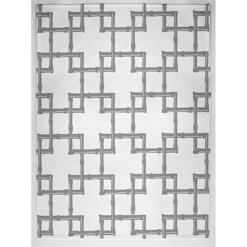 Jeté polaire Botanical Blooms Bamboo 2, L 50 po x l 60 po x P 0,5 po, Gris, 1.85