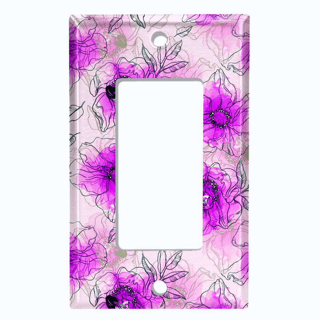 Flowers Patterned 1 - Gang Rocker Standard Wall Plate WorldAcc 