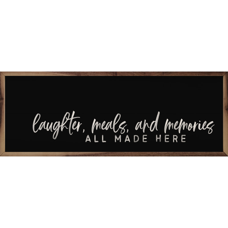 «Laughter Meal Memories Black» sur bois, H 8 po x l 24 po