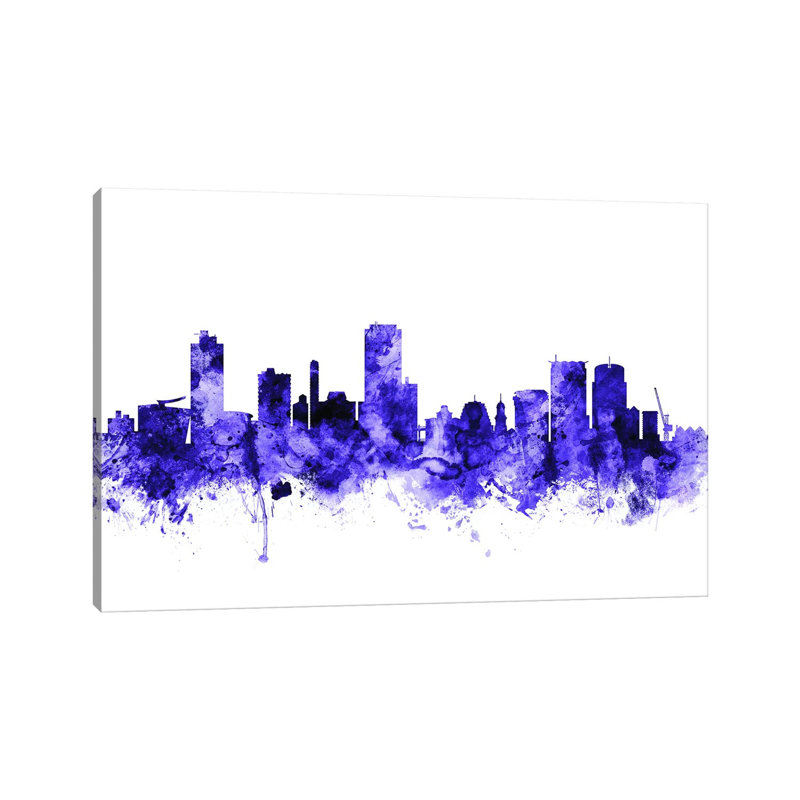 Wellington, New Zealand Skyline by Michael Tompsett - Wrapped Canvas Gallery-Wrapped Canvas Giclée, 20.32 cm H x 30.48 cm W
