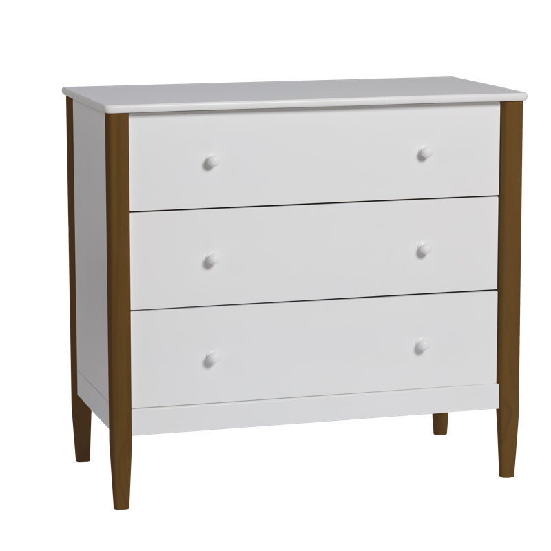 Little Seeds Clover 3-Drawer Dresser, White/Brown