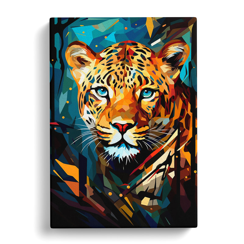 Leopard Cubism - No Frame Print, 76cm H x 50cm W x 3cm D