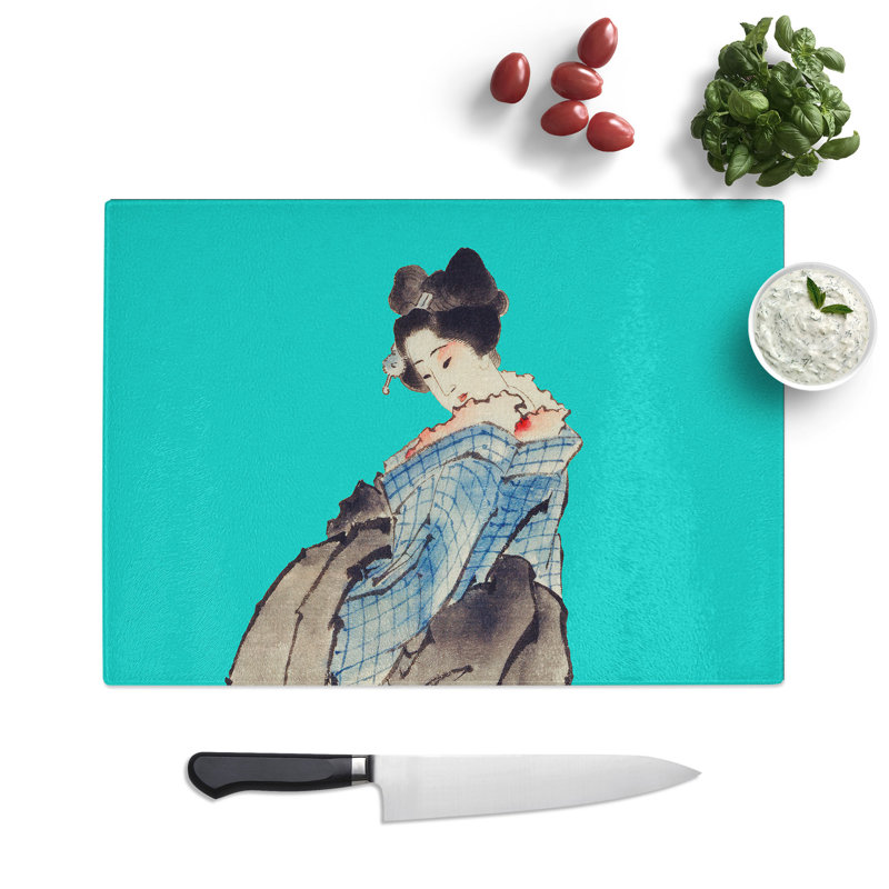 Geisha by Hokusai Chopping Board, 0.4cm H x 28.5cm W x 39cm L