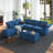 Ahren Velvet Reclining L-Shaped Sectional Reversible-1223230518