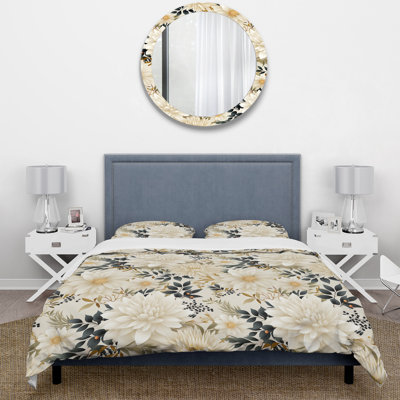 Carnation Mandalas Flowers Boho Pattern II Floral Duvet Cover