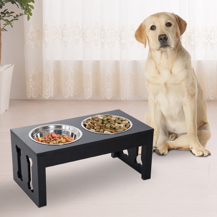 PawHut 6 Height Small Puppy Dog Feeding Station for Messy Pets