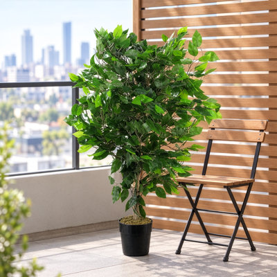 90 cm H Faux Ficus Tree Plant in Plastic Pot